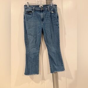 PAIGE Cropped Straight-Leg Jeans in Light-Medium Blue Wash- Rory crop flare